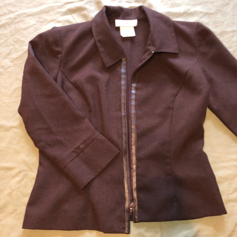 Brown Co-ord Skirt Suit Blazer Set Size 4